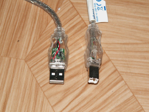 Прозрачный USB кабель с подсветкой