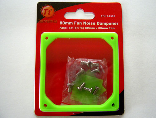 Packaging of the Thermaltake Fan Noise Dampener for 80 mm case fan