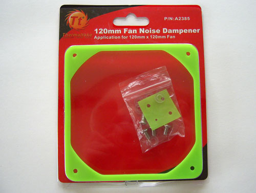 Packaging of the Thermaltake Fan Noise Dampener for 120 mm case fan