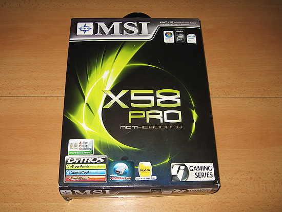 Упаковка материнской платы MSI X58 Pro