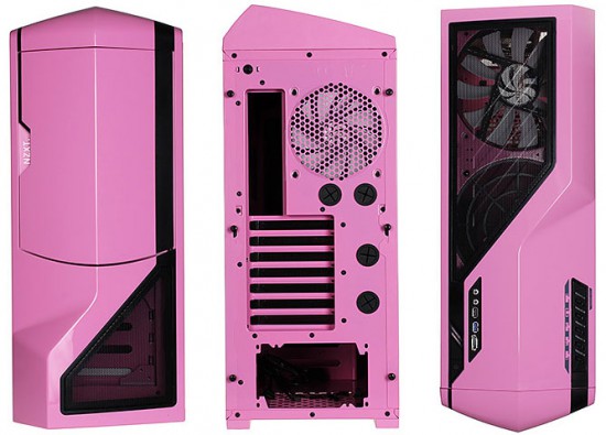 Вид с разных сторон на корпус NZXT Phantom в розовом цвете