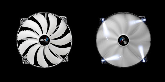 A white version of the SilentMaster 200 case fan form AeroCool