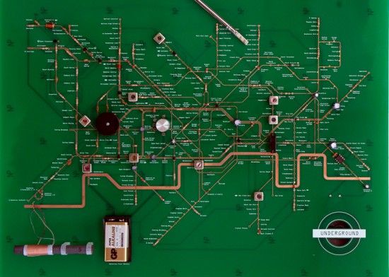 Общий вид электронной схемы Tube Map Radio PCB