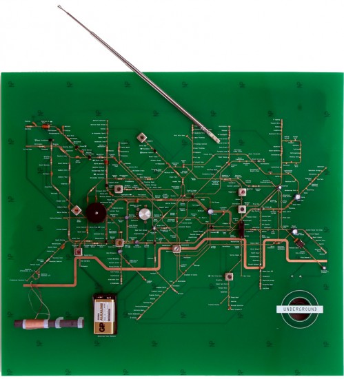 Вид на плату Tube Map Radio PCB целиком