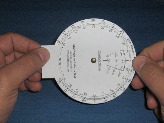 A basic view of the LED Resistor Selector Dial