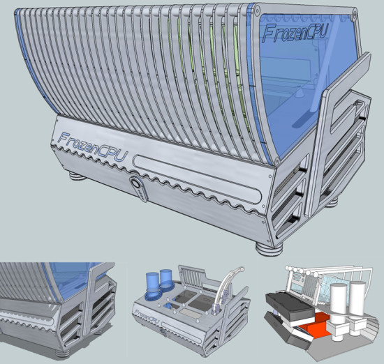 Рендер запланированного дизайна проекта FrozenCPU: Billet Pron Bench
