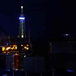 Вид на проект Oil RIG с подсветкой